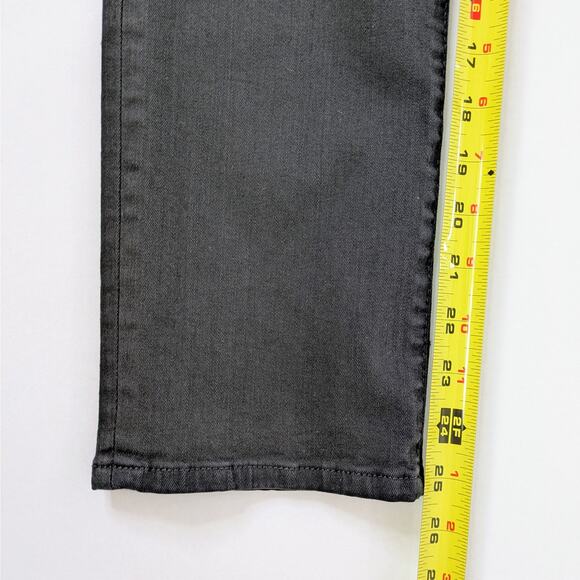 Frame Le High Straight 26 Black Raw Hem Quiet Luxury Minimalist Denim - Picture 7 of 10